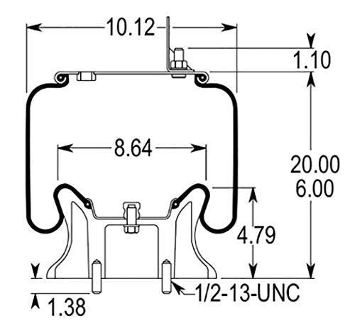 Suspension pneumatique pour camions Volvo | Remplacement Firestone 9296 Volvo 8061151 | Lot de 2