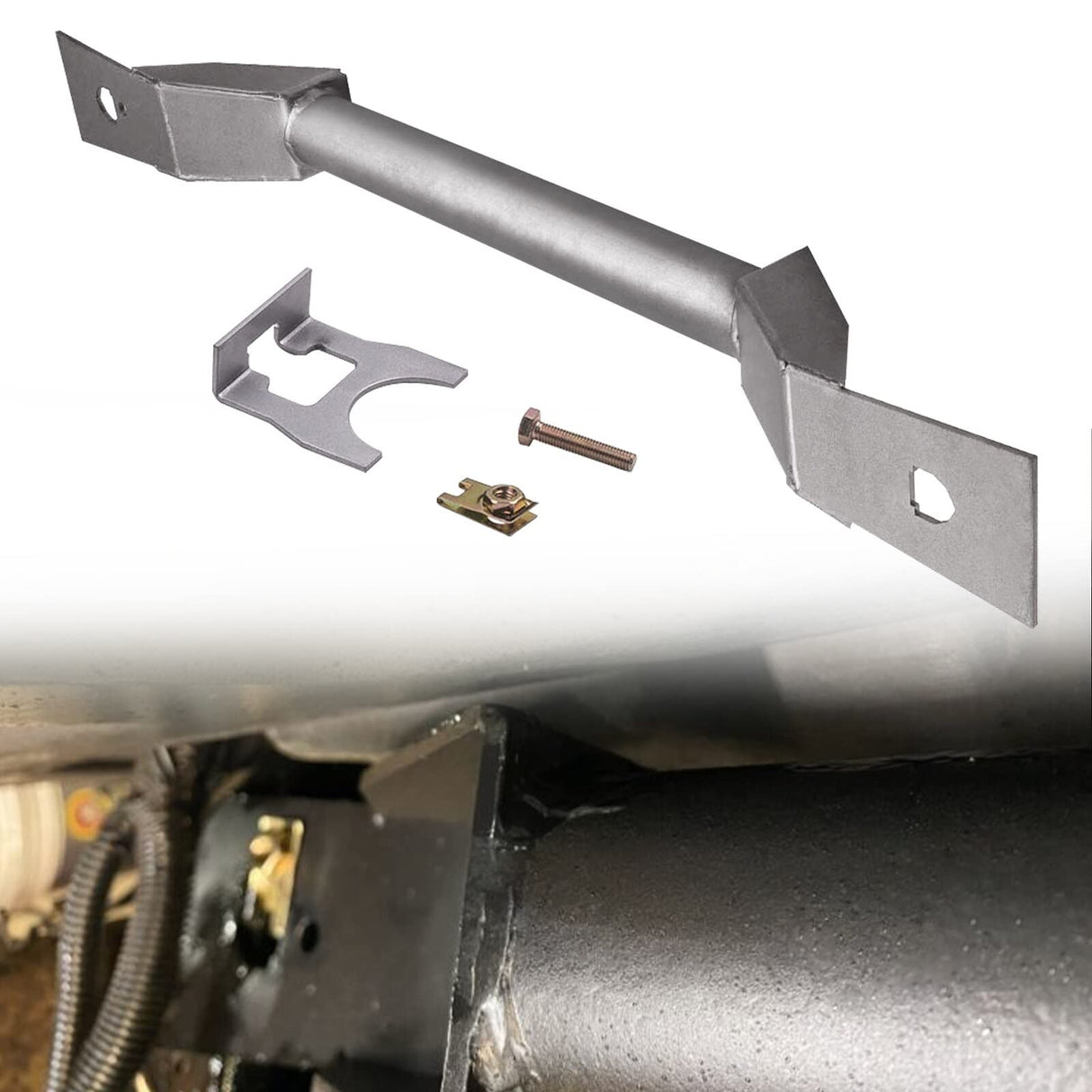Rear and Front Upper Shock Mount Rear Fuel Tank Support Crossmembers for 1999-2006 Chevrolet Silverado