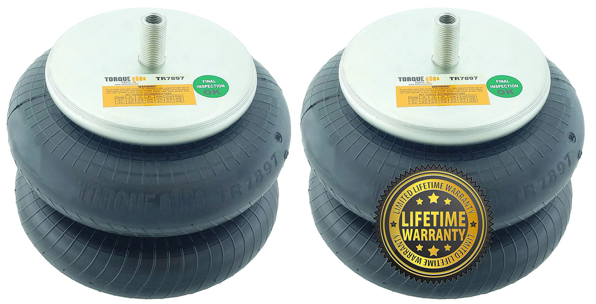 Double Convoluted Air Spring Bag | Replacement Firestone 7897 Hendrickson 2878 | 2 Pack