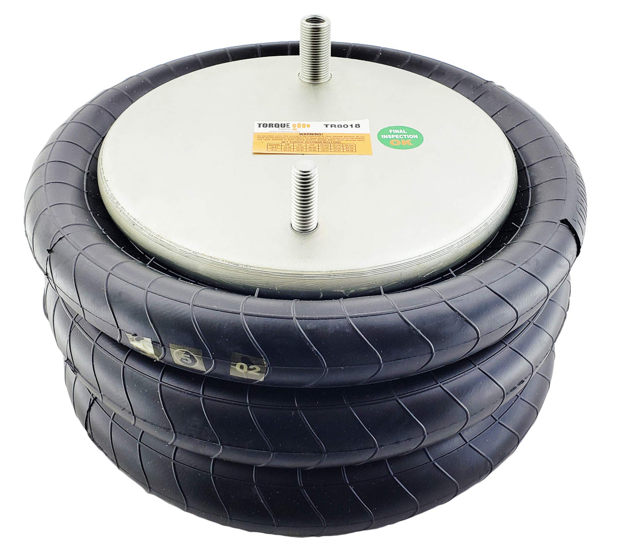 Ressort pneumatique à triple enroulement | Remplacement Firestone 8018 Goodyear 3B12-303 | Lot de 2