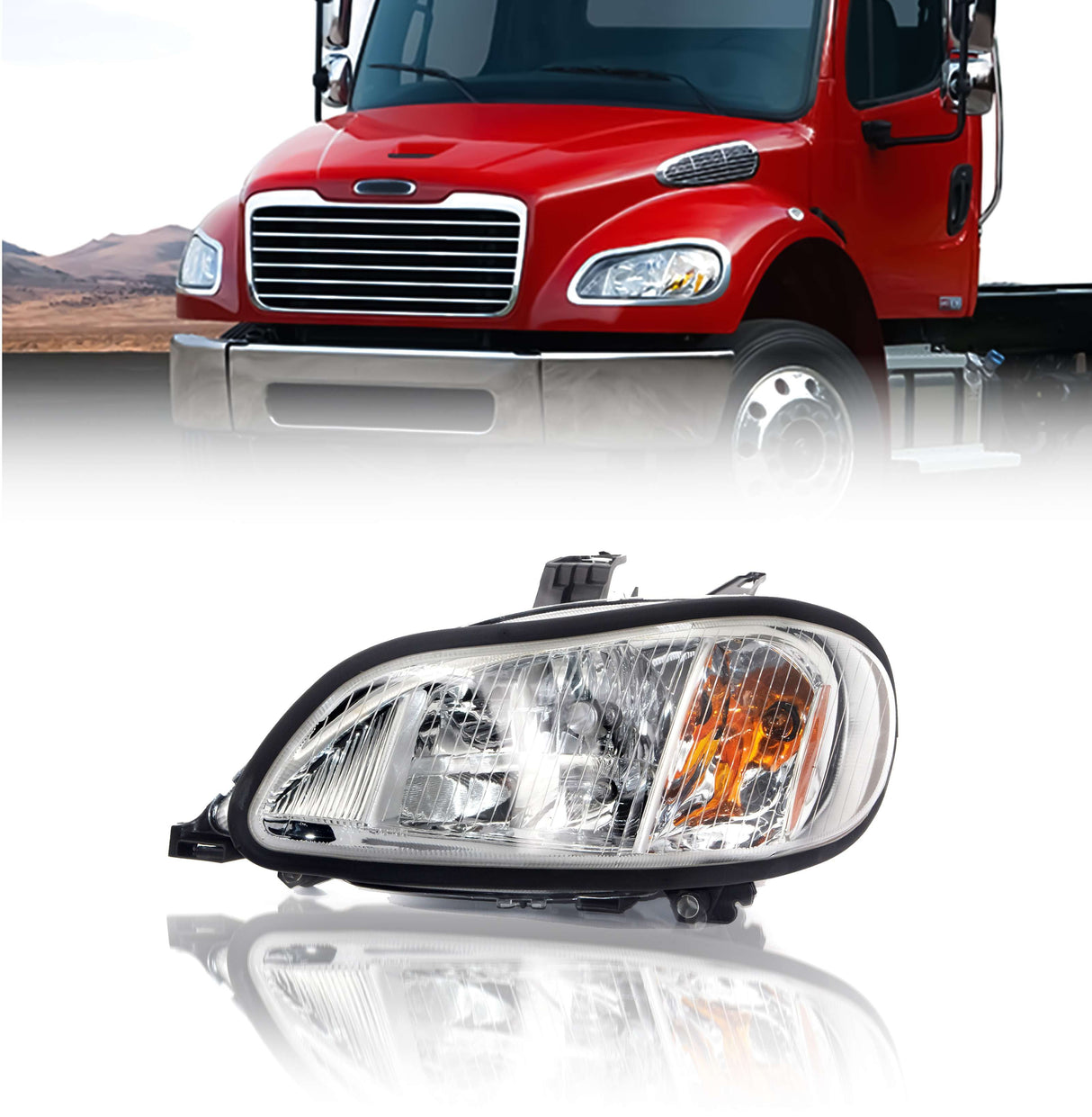 Headlight for 2002-2018 Freightliner M2 | Replacement Freightliner A06-35853-000 | Left Aftermarketus Headlights