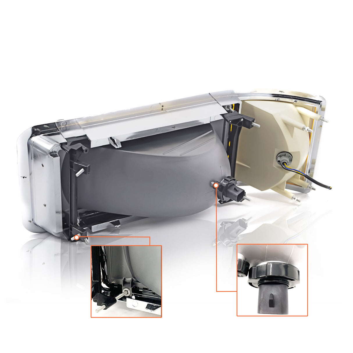 Headlight for 1990-2007 Mack CH CL Trucks | Replacement Mack 25163253 | Right Aftermarketus Headlights