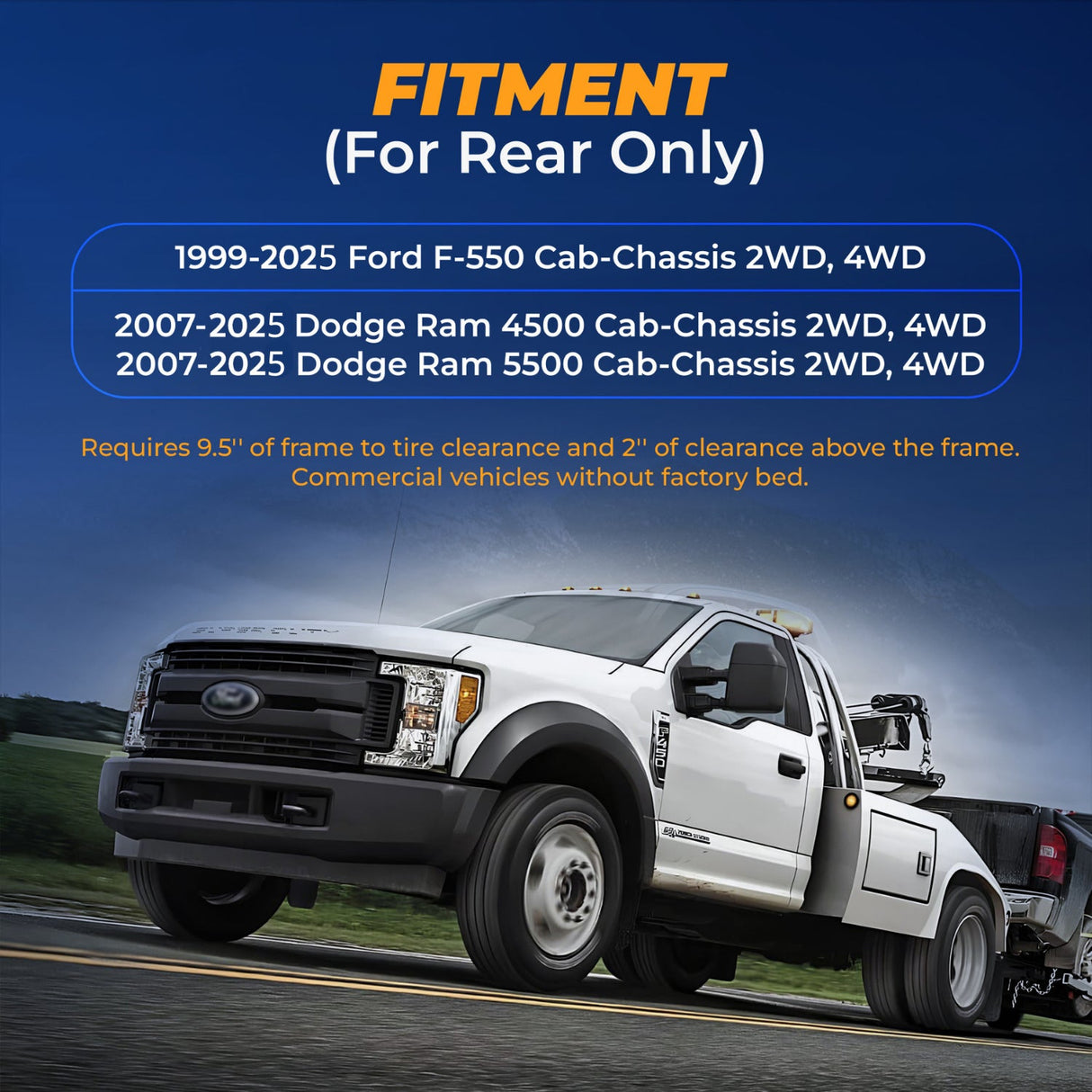 Air Suspension Kit for 1999-2025 Ford F550, 2007-2025 Ram 4500 Air Helper Kits for Pick-up(s)