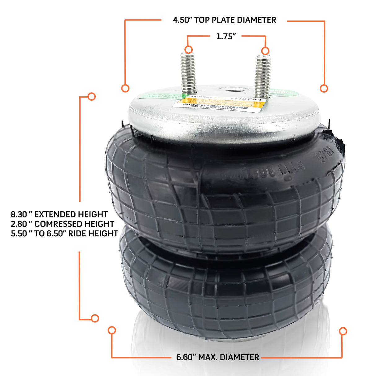 TORQUE 6781 Replacement Air Spring Bag for Firestone Kits Aftermarketus Pick Up Convoluted Air Springs