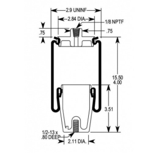 Cab Sleeper Air Spring Bag for Navistar (Firestone 7081) Aftermarketus Cabin Air Springs