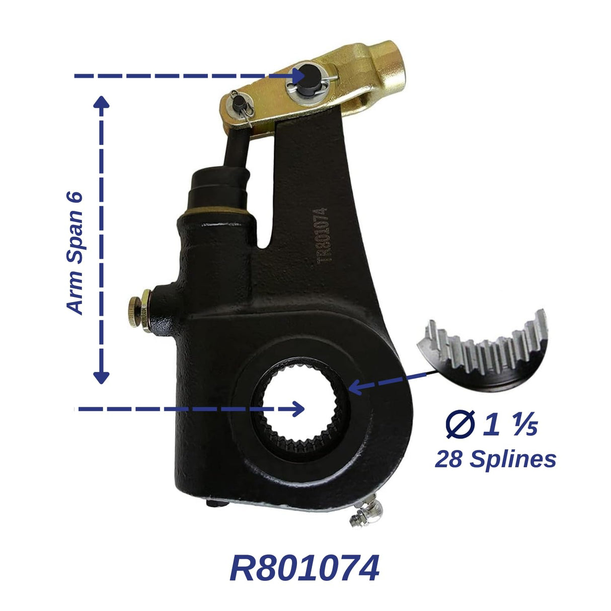 28 Spline 6″ Automatic Slack Adjuster | Replacement Meritor R801074