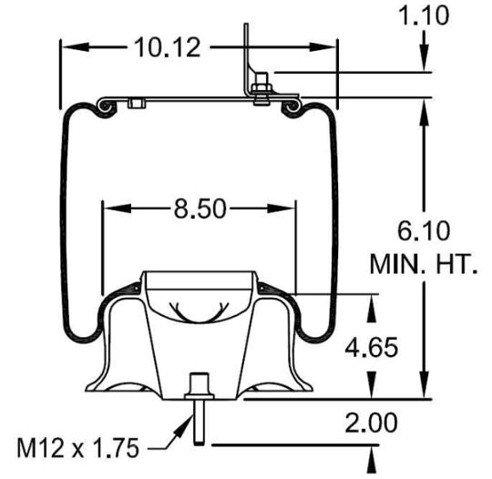Air Spring Bag for Volvo Trucks (Replaces Firestone W01-358-8829, Volvo 20505399) Aftermarketus Reversible Sleeve Air Springs