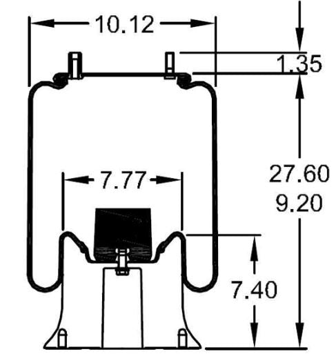 Trailer Air Spring Bag (Replaces Firestone W01-358-9321, Watson & Chalin AS-0036) Aftermarketus Reversible Sleeve Air Springs