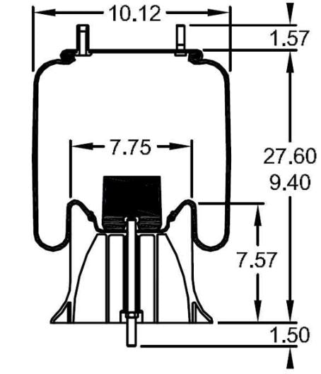 Trailer Air Spring Bag (Replaces Firestone W01-358-9370, Goodyear 1R12-440, Watson & Chalin AS-0057) Aftermarketus Reversible Sleeve Air Springs