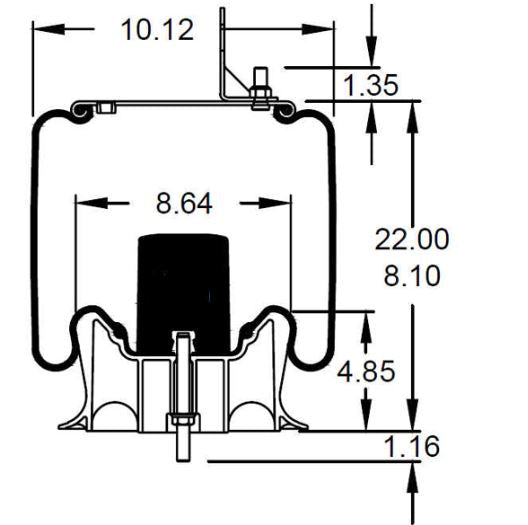Air Spring Bag for Mack Trucks (Replaces Firestone 9375, 9373, Mack 364SQ27, 57QL414M) Aftermarketus Reversible Sleeve Air Springs
