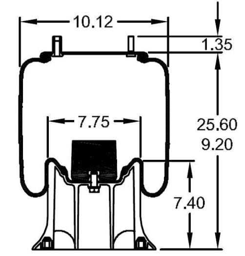 Air Spring Bag for Navistar Trucks (Replaces Firestone W01-358-9394, Navistar 1681579C1, Hendrickson S-10352) Aftermarketus Reversible Sleeve Air Springs