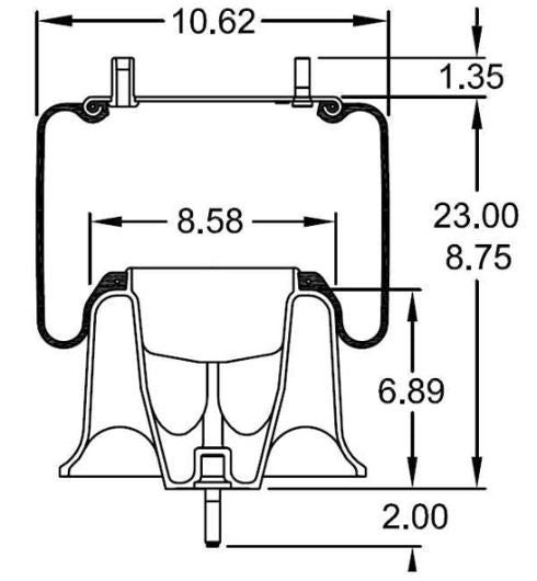 Air Spring Bag for Freightliner Trucks (Replaces Freightliner 16-13810-000, Firestone W01-358-9780) Aftermarketus Reversible Sleeve Air Springs