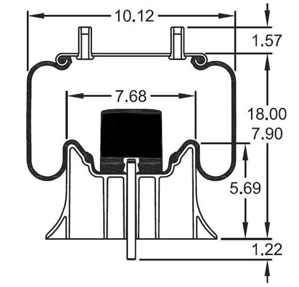Trailer Air Spring Bag (Replaces Firestone W01-358-9978, Hendrickson S-28929) Aftermarketus Reversible Sleeve Air Springs