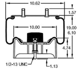 Trailer Air Spring Bag for Hendrickson AAT 25K Models | Replacement Firestone 8091 Hendrickson C-20901 | 2 Pack