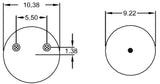 Trailer Air Spring Bag for Hendrickson VAN TRAAX HKA-200 (Replaces Firestone 8708, Hendrickson C-21966)