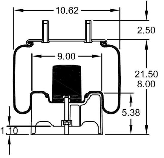 Air Spring Bag for Hendrickson (Replaces Firestone 8713, Hendrickson C-22948) Aftermarketus Reversible Sleeve Air Springs