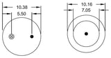 Trailer Air Spring Bag (Replaces Firestone 8729, Goodyear 1R13-130) - 2 Pack Aftermarketus Reversible Sleeve Air Springs