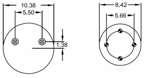 Trailer Air Spring Bag for Hendrickson (Replaces Hendrickson C-21623, C22045, Goodyear 1R13-124) - 2 Pack Aftermarketus Reversible Sleeve Air Springs