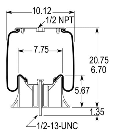 Air Spring Bag for Peterbilt (Replaces Firestone 9026, Peterbilt 03-06213, 03-07111) - 2 Pack Aftermarketus Reversible Sleeve Air Springs