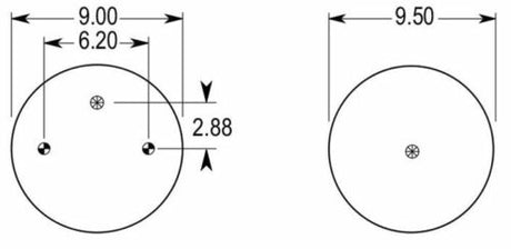 Air Spring Bag for Peterbilt Trucks (Replaces Firestone 9069, 8813, Peterbilt C81-6022) - 2 Pack - Aftermarketus Torque Reversible Sleeve Air Springs