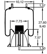 Trailer Air Spring Bag (Replaces Firestone 9370, Goodyear 1R12-440) - 2 Pack Aftermarketus Reversible Sleeve Air Springs