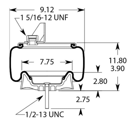 Air Spring Bag for Kenworth Trucks (Replaces Firestone W01-358-9541, W01-358-9547) - 2 Pack - Aftermarketus Torque Reversible Sleeve Air Springs