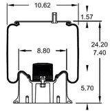 Trailer Air Spring Bag (Replaces Firestone 9580, Hendrickson C-20127, C-20414) - 2 Pack Aftermarketus Reversible Sleeve Air Springs