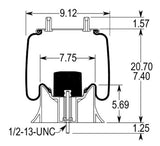 Trailer Air Spring Bag | Replacement Firestone 9626, Hendrickson C-23720, Goodyear 1R11-292 | 2 Pack