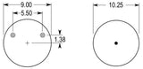 Trailer Air Spring Bag | Replacement Firestone 9626, Hendrickson C-23720, Goodyear 1R11-292 | 2 Pack