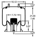 Trailer Air Spring Bag | Replacement Firestone 9644 Hendrickson C-23721 | 2 Pack