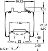 Air Spring Bag for Navistar Trucks (Replaces Firestone 9648, Navistar 2027911C-2) - 2 Pack Aftermarketus Reversible Sleeve Air Springs