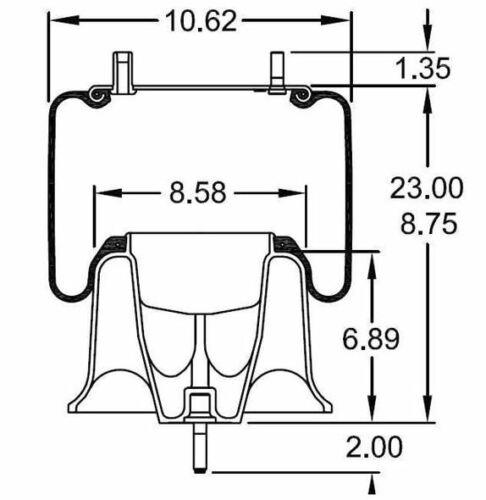 Air Spring Bag for Freightliner Trucks (Replaces Freightliner 1613810000, Firestone 9780, 8537) - 2 Pack - Aftermarketus Torque Reversible Sleeve Air Springs