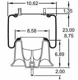 Air Spring Bag for Freightliner Trucks (Replaces Freightliner 1613810000, Firestone 9780, 8537) - 2 Pack - Aftermarketus Torque Reversible Sleeve Air Springs