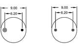 Double Convoluted Air Spring Bag | Replacement Firestone 7555 Triangle AS-4480 | 2 Pack