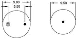 Trailer Air Spring Bag | Replacement Firestone 9807, Goodyear 1R12-1047, SAF Holland 90557372 | 2 Pack