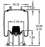 Air Spring Bag for Watson & Chalin & SAF Holland | Replacement Firestone 9101 Triangle AS-8315 | 2 Pack
