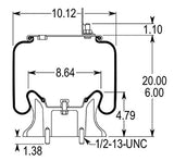 Suspension pneumatique pour camions Volvo | Remplacement Firestone 9296 Volvo 8061151 | Lot de 2