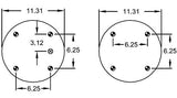 Double coussin d'air convoluté | Remplacement Firestone 7136 Hendrickson S-1080 - Lot de 2
