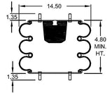 Triple Convoluted Air Spring Bag | Replacement Hendrickson 13041 Firestone 7818 | 2 Pack