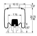 Ressort pneumatique de remorque pour Hendrickson | Remplacement Firestone 9082, 9083 | Lot de 2