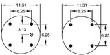 Triple Convoluted Air Spring Bag | Replacement Hendrickson 13041 Firestone 7818 | 2 Pack