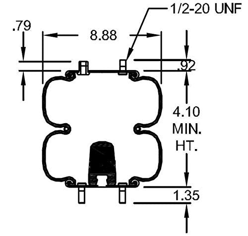 Ressort pneumatique à double convolution | Remplace Firestone 6944 Goodyear 2B9-252 | Pack de 2