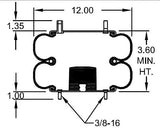 Double Convoluted Air Spring Bag | Replacement Firestone 7555 Triangle AS-4480 | 2 Pack