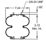 Ressort pneumatique à double convolution | Remplacement Firestone 7659 W01-358-5079 Hendrickson 5079 | Paquet de 2