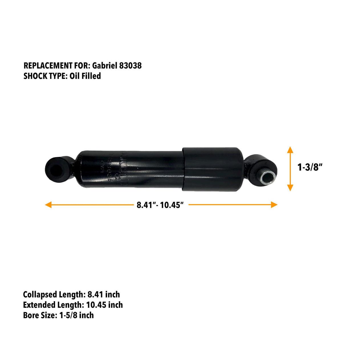 Cab Shock Replacement Gabriel 83038 Monreo 66122 Freightliner 654990 659178 | 2 Pack