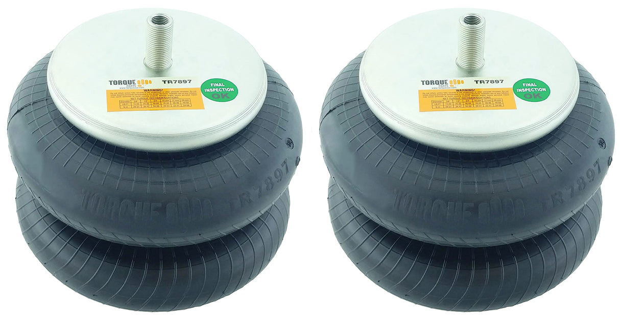 Double Convoluted Air Spring Bag | Replacement Firestone 7897 Hendrickson 2878 | 2 Pack