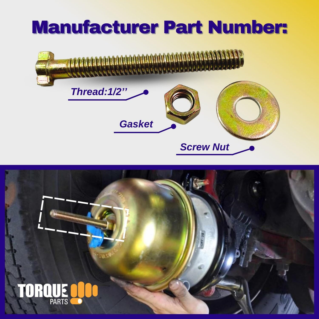 10 pack of Caging Bolt Assembly for Air Brake Chamber Repair | Cage Bolt Release