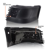 Corner Side Bumper (with Fog Light Hole) for 2004 -2015 Volvo VNL | Replacement Volvo 82364726 82364722 | Pair Aftermarketus Bumpers