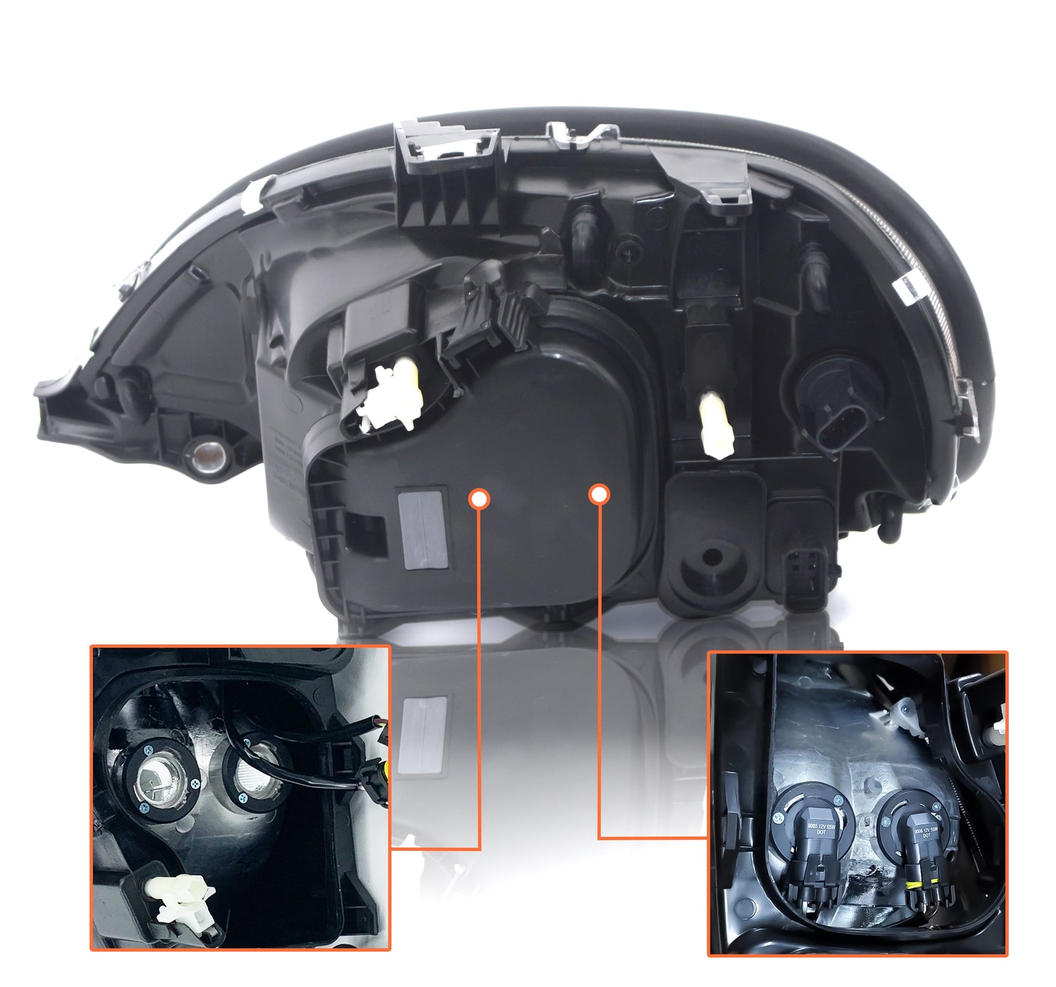 Headlight and Chrome Bezel for 2001-2017 Freightliner Columbia | Pair Aftermarketus Headlights