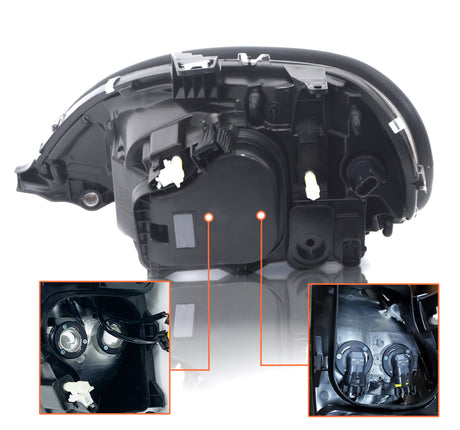 Headlight and Chrome Bezel for 2001-2017 Freightliner Columbia | Pair Aftermarketus Headlights